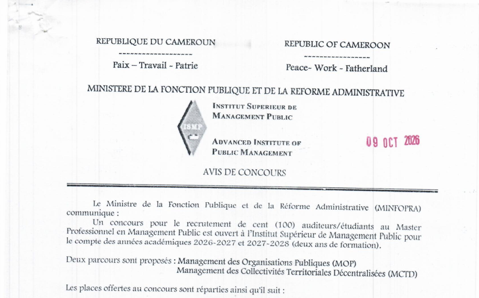 Concours ISMP 2026